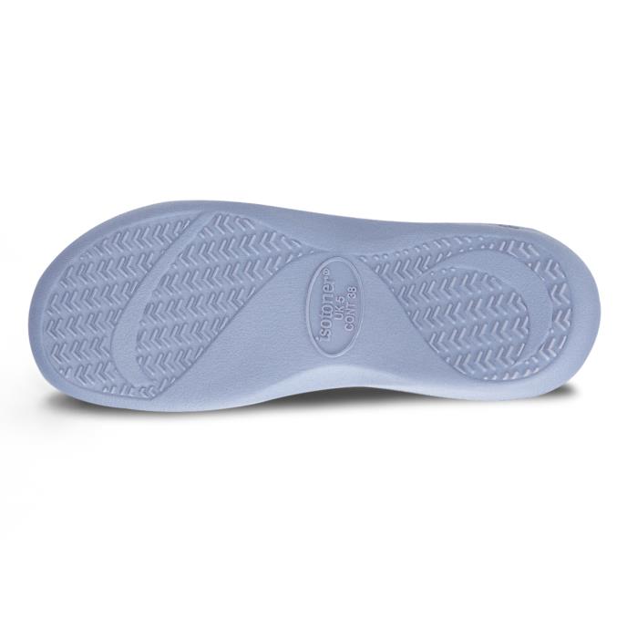 Isotoner® Ladies Popcorn Terry Mule Slippers Iris Blue Star Extra Image 5